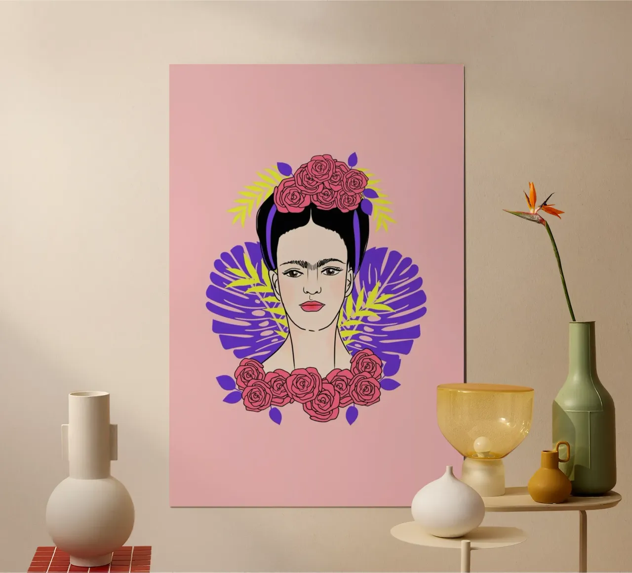 Tribute to Frida poster con telaio in plastica da cafelab