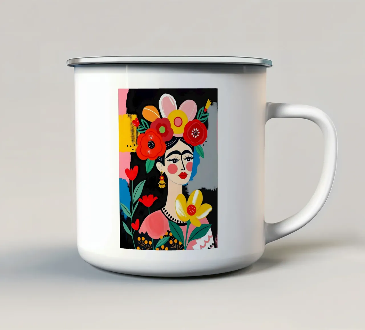 Frida Kahlo Pittura tazza in smalto da ARTOMATIC