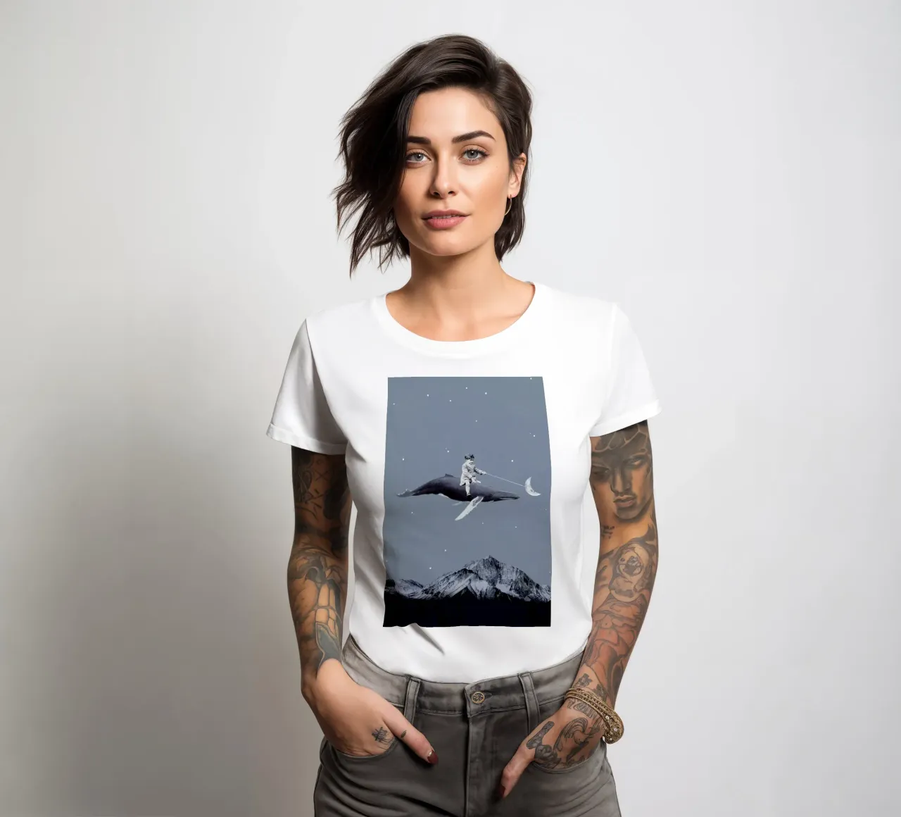 Aim For the Moon t-shirt da donna da Maarten Léon
