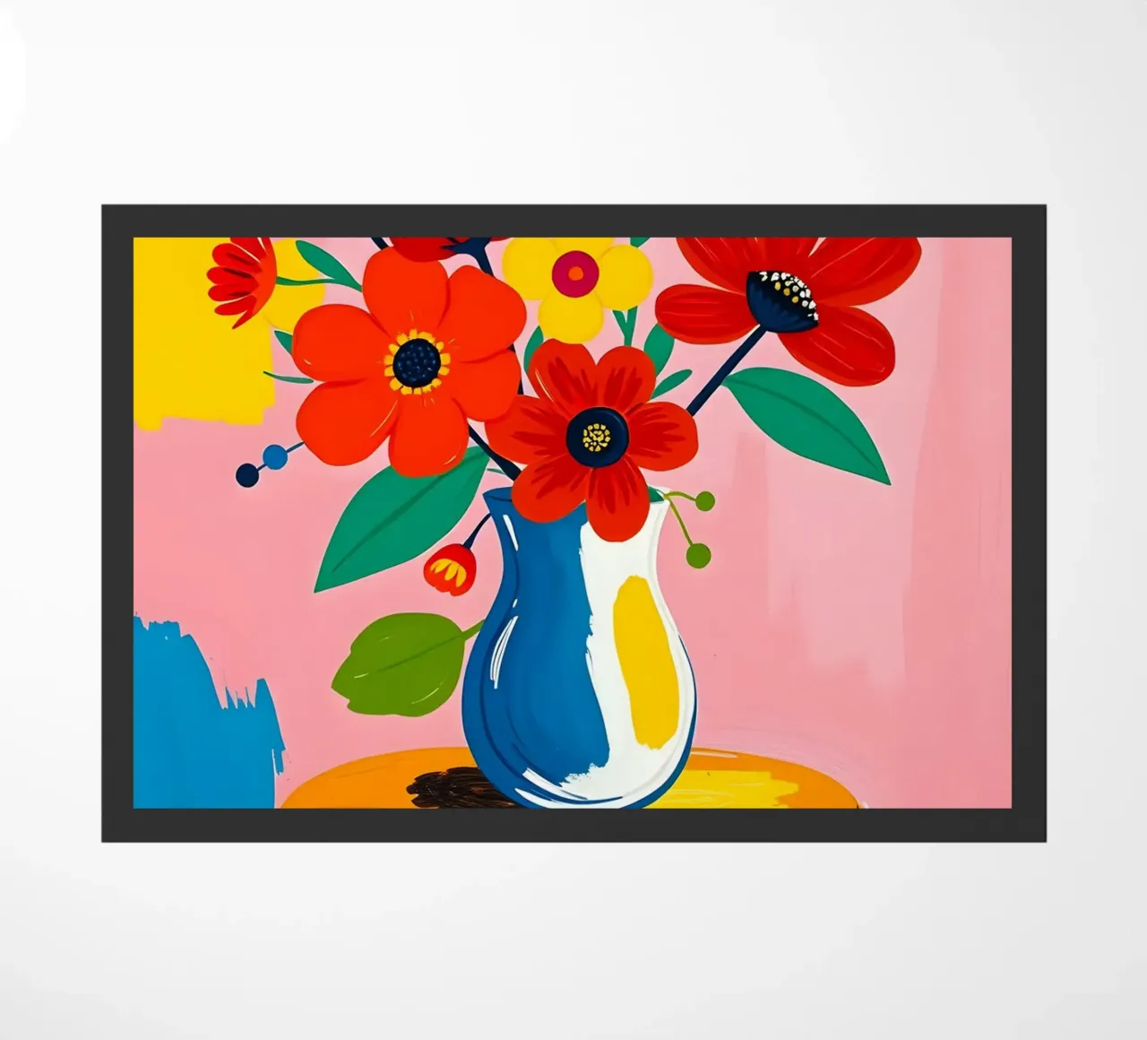 FLORES EN JARRÓN BODEGÓN felpudo de ARTOMATIC