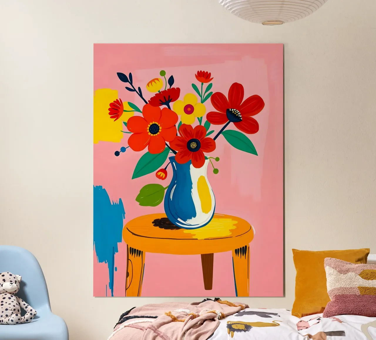 BLUMEN IN VASE STILLLEBEN MALEREI Poster von ARTOMATIC