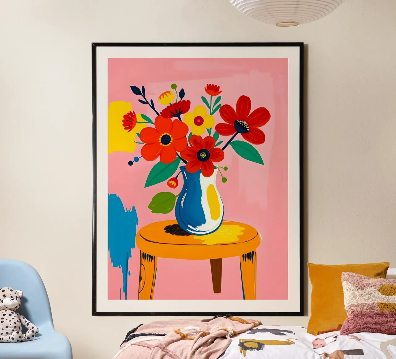 BLUMEN IN VASE STILLLEBEN MALEREI Poster von ARTOMATIC