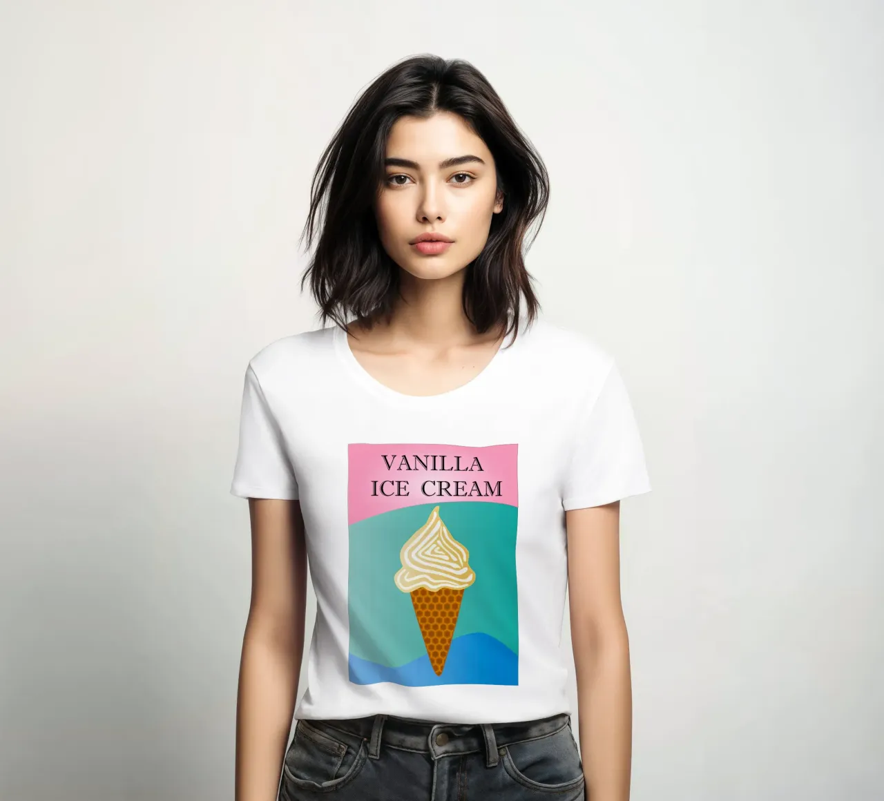 Vanilla Ice Cream women's fitted t-shirt by SunflowerDE