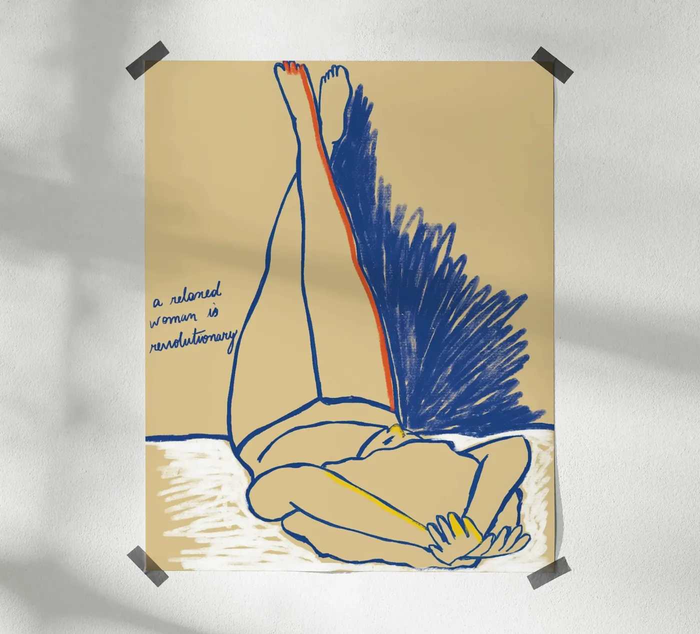 A relaxed woman is revolutionary poster by tainah negreiros