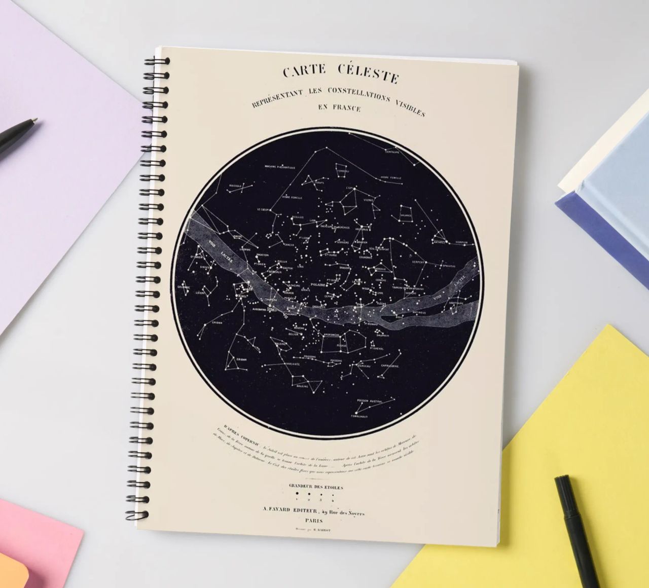 Carte du Ciel carnet à spirale de Astër
