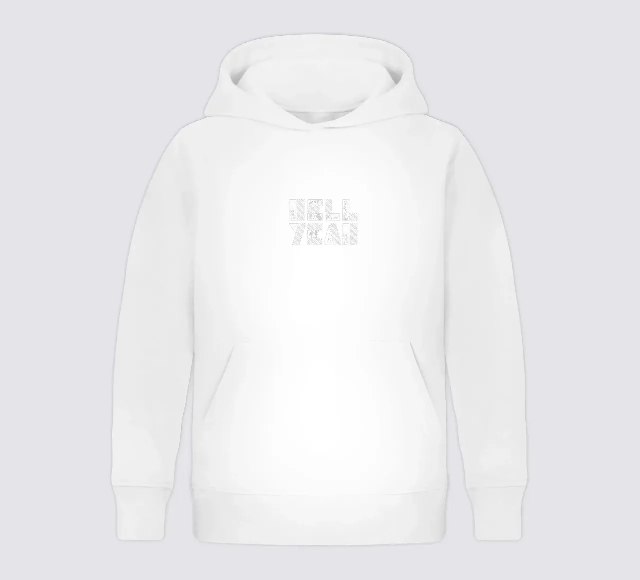 Hell Yeah Monochrome Typografie Design in bianco e nero felpa bambino con cappuccio da THE MOTIVATED TYPE