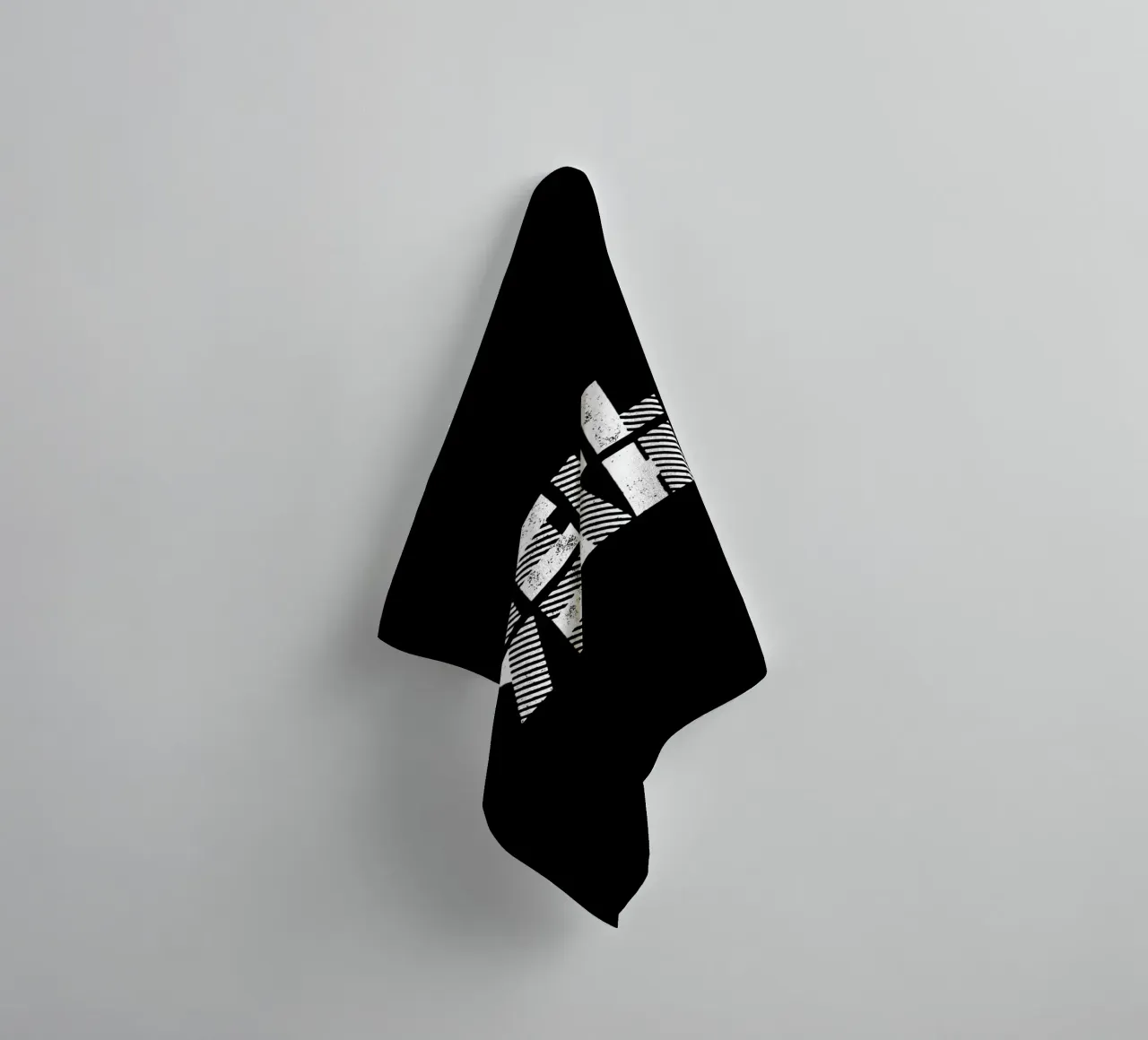 Hell Yeah Monochrome Typografie Design in bianco e nero asciugamano da bagno da THE MOTIVATED TYPE