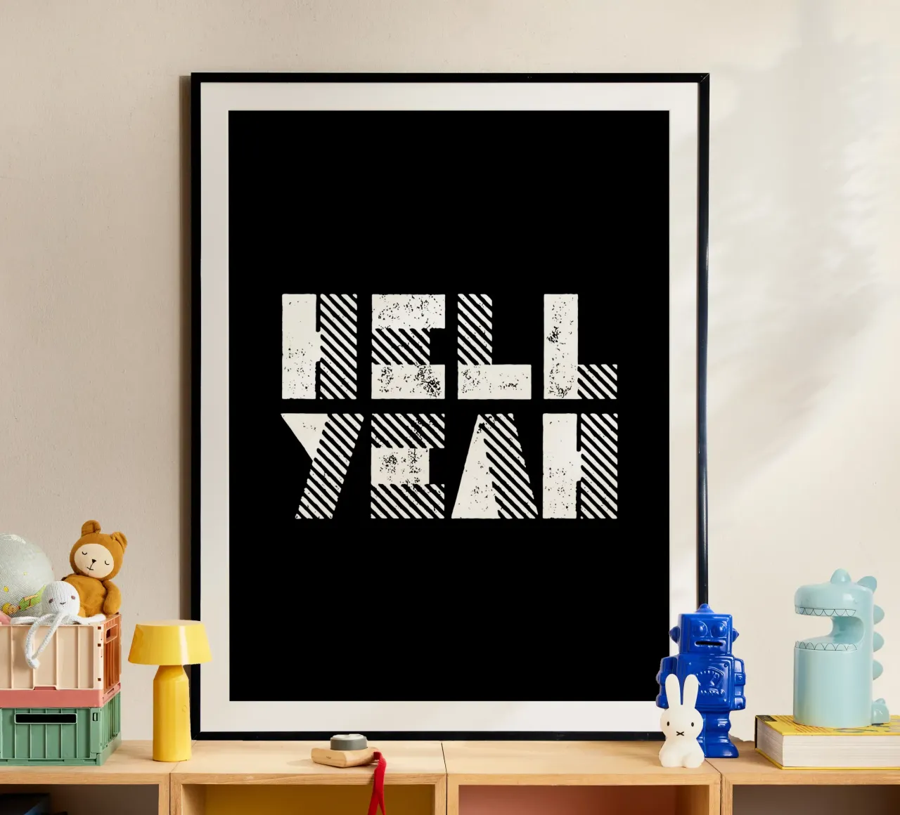 Hell Yeah Monochrome Typografie Design in bianco e nero carta hahnemühle da THE MOTIVATED TYPE
