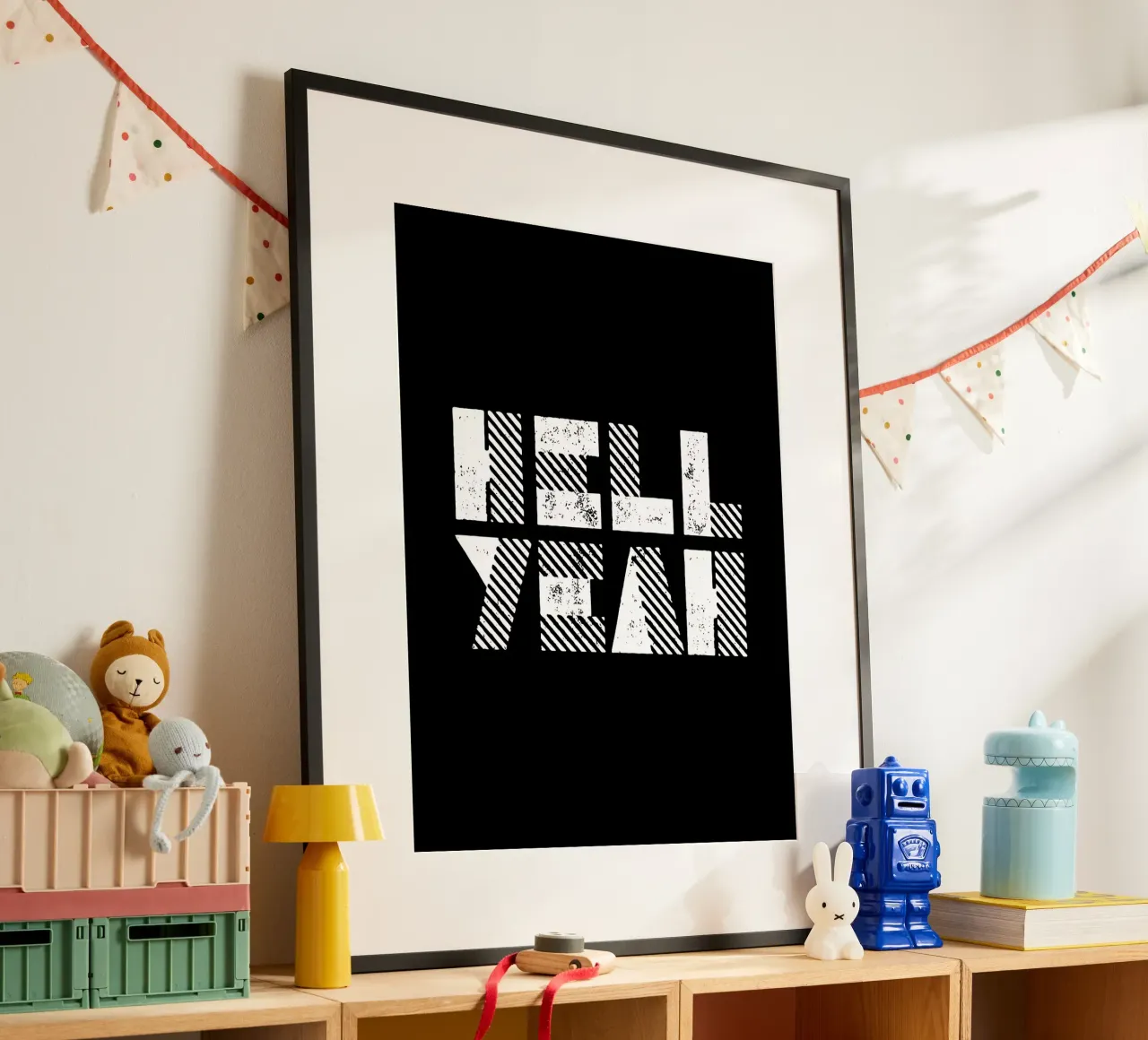 Hell Yeah Monochrome Typografie Design in bianco e nero carta hahnemühle da THE MOTIVATED TYPE