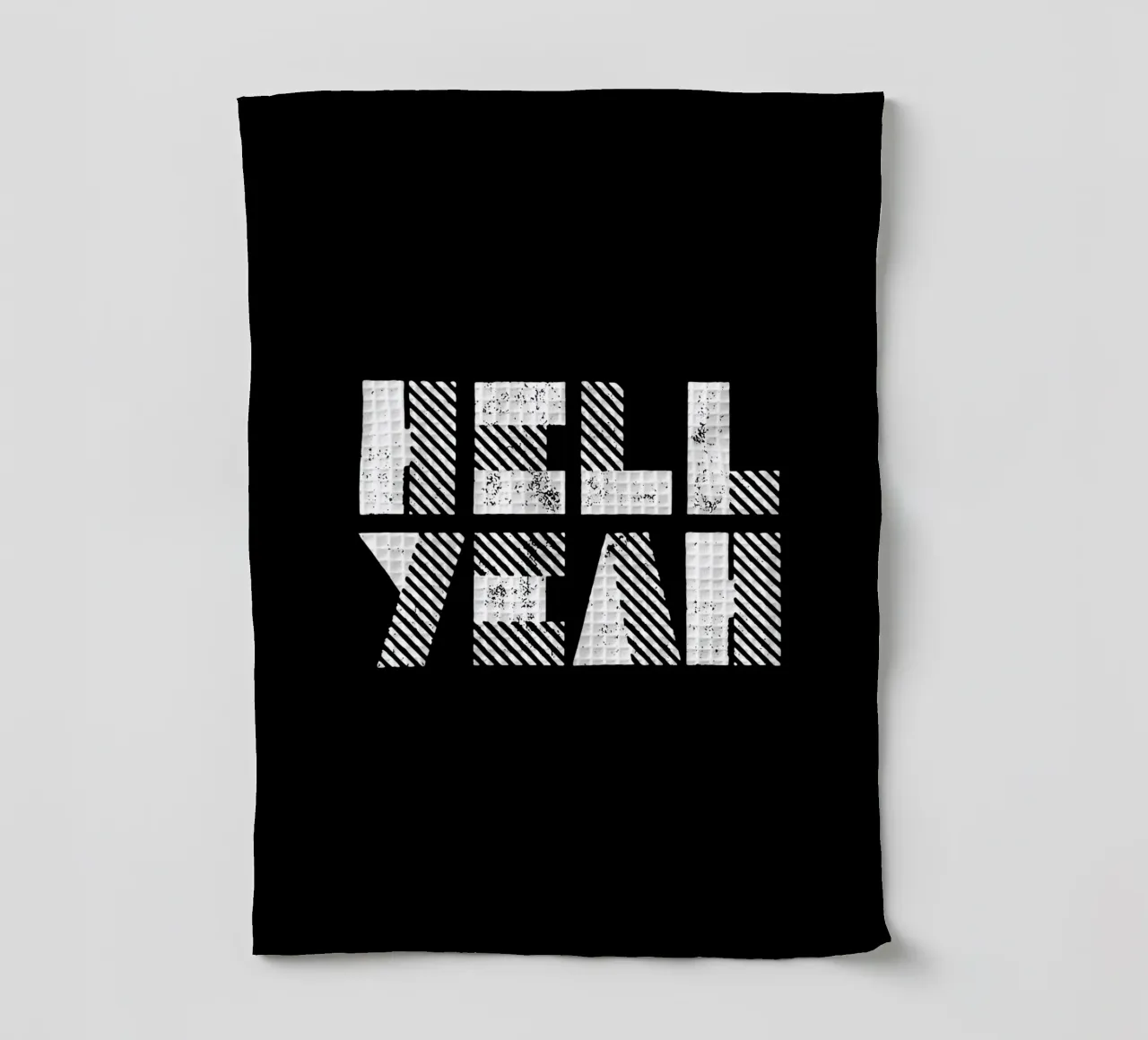 Hell Yeah Monochrome Typografie Design in bianco e nero canovaccio da cucina da THE MOTIVATED TYPE