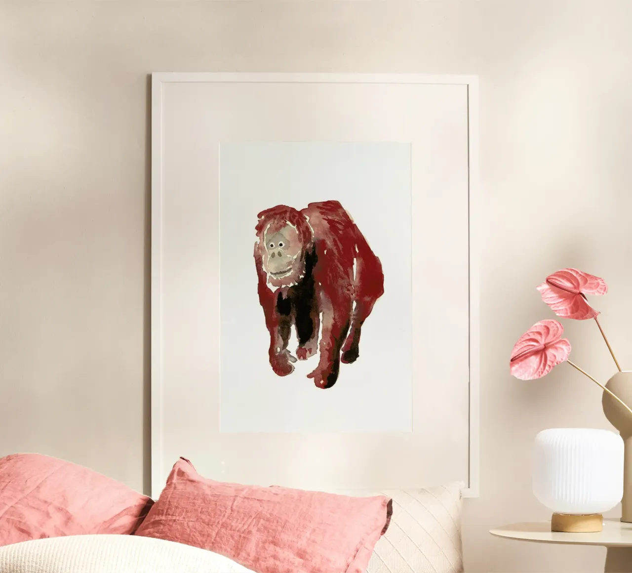 Orang Utan poster con telaio in alluminio da Farina Kuklinski