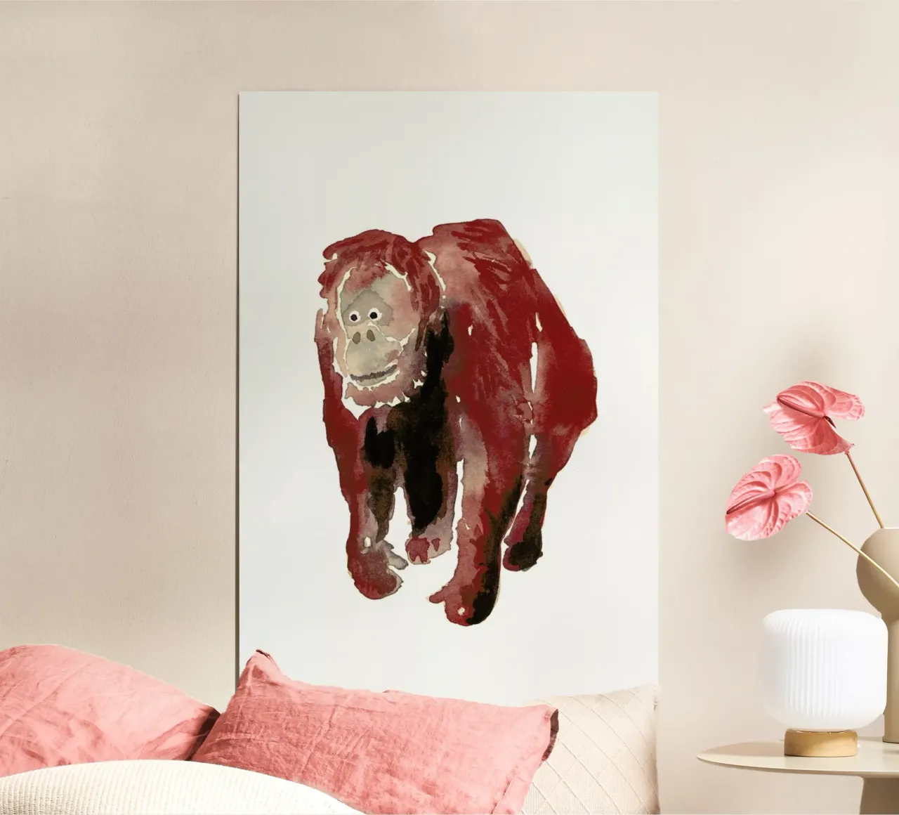 Orang Utan poster con telaio in alluminio da Farina Kuklinski