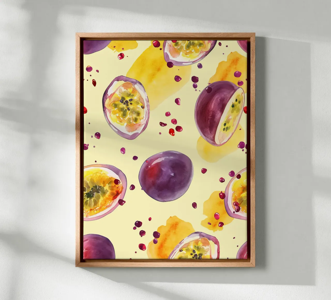 Passievrucht in aquarel canvas met Baklijst van Spice & Style