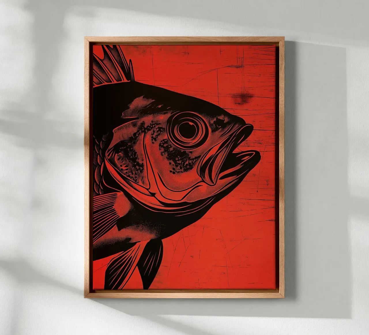 Illustrazione grafica di un pesce tela con Cornice a cassetta da Spice & Style
