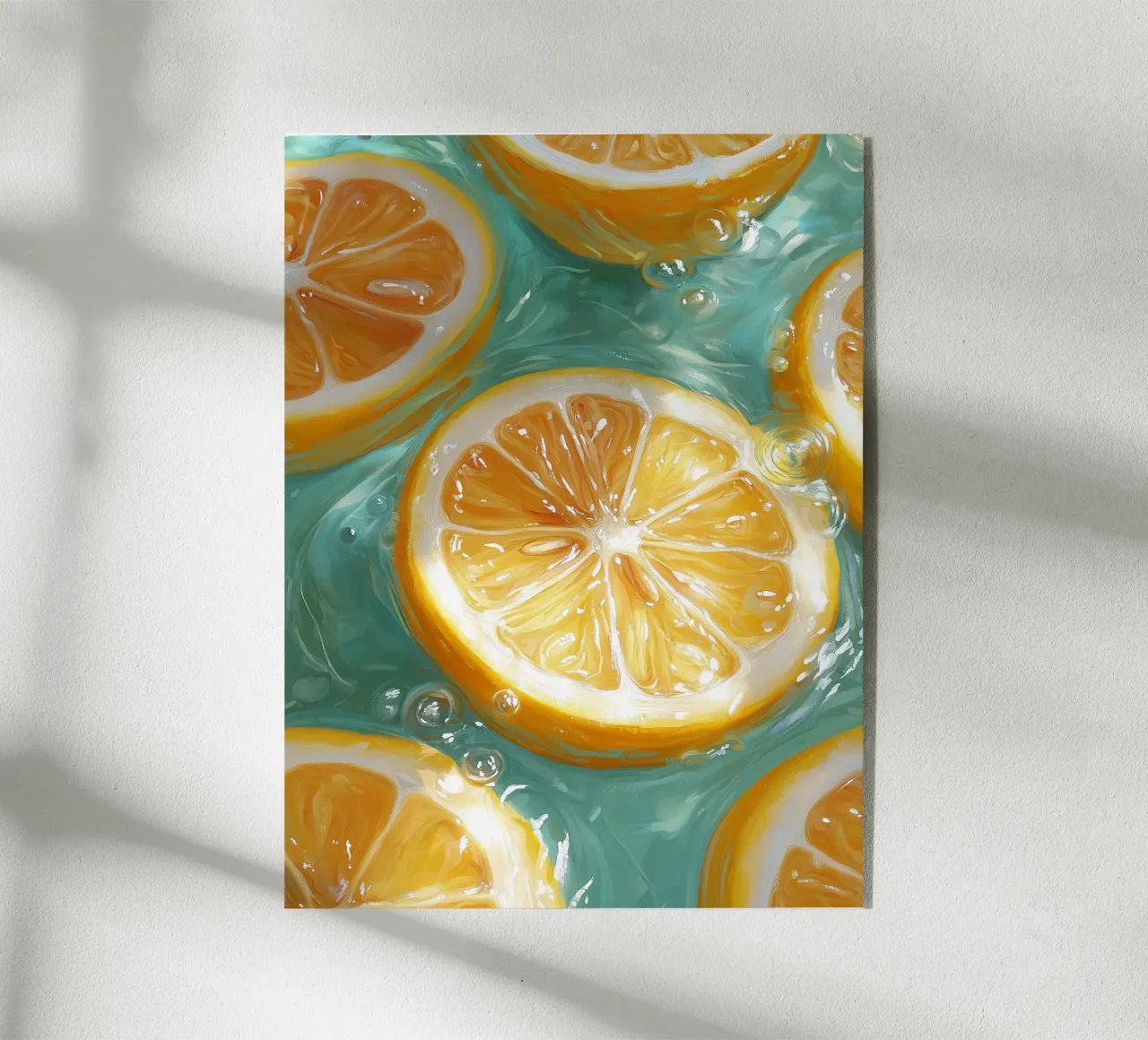 Lemons floating in water acrylic glass by Spice & Style