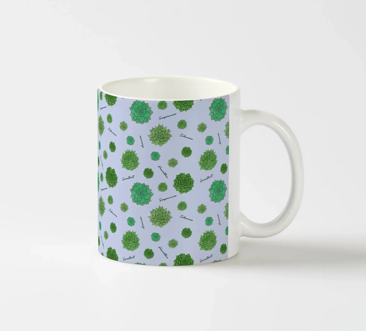 Succulents Pattern ceramic mug by Loobs
