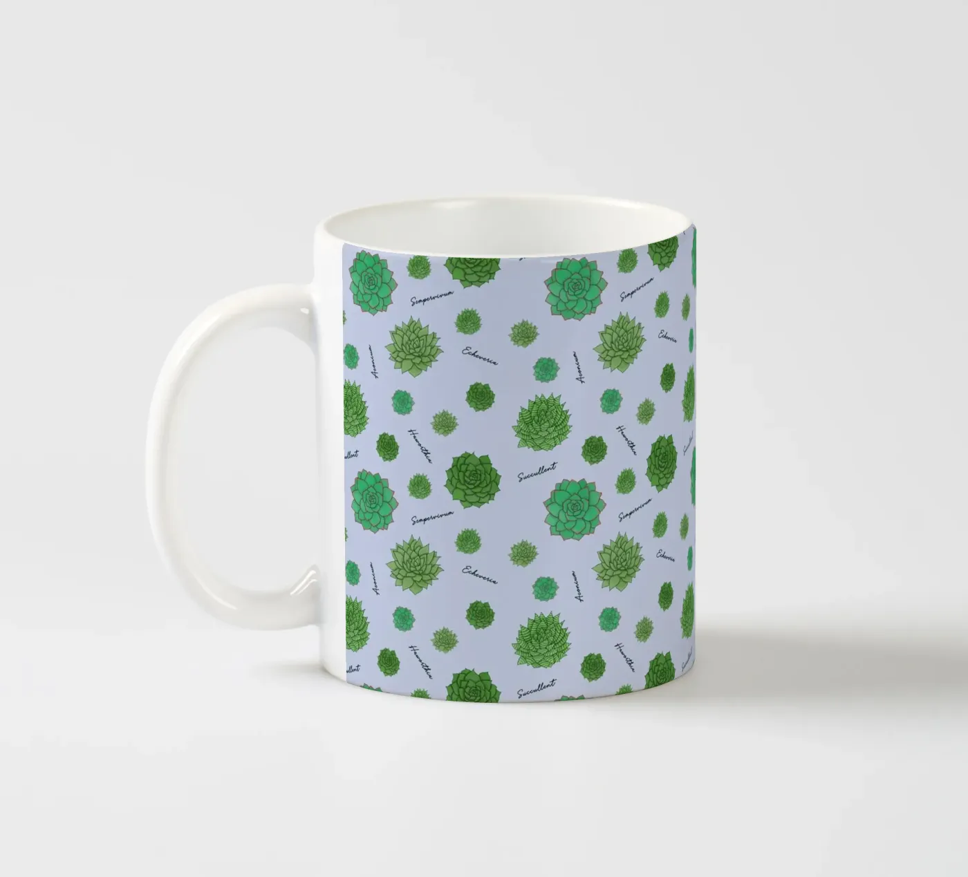 Succulents Pattern ceramic mug by Loobs