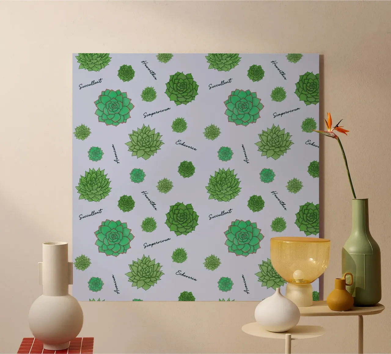 Succulents Pattern plexiglass da Loobs