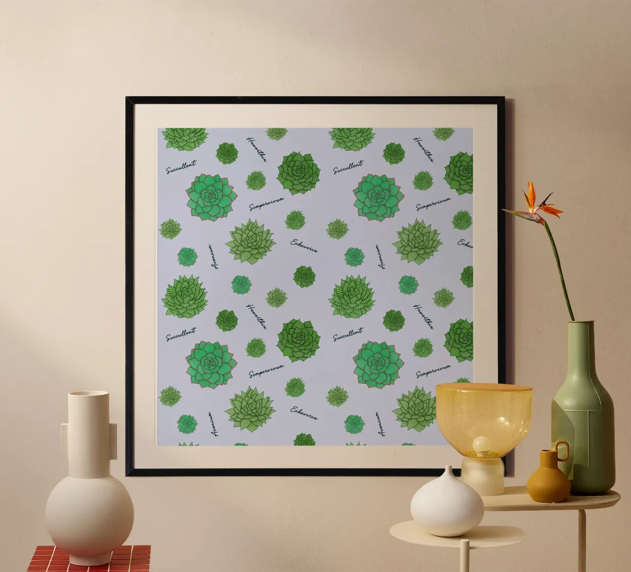 Succulents Pattern poster by Loobs