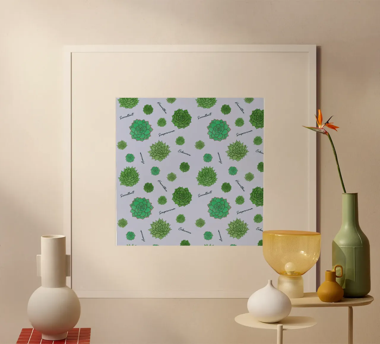 Succulents Pattern poster by Loobs