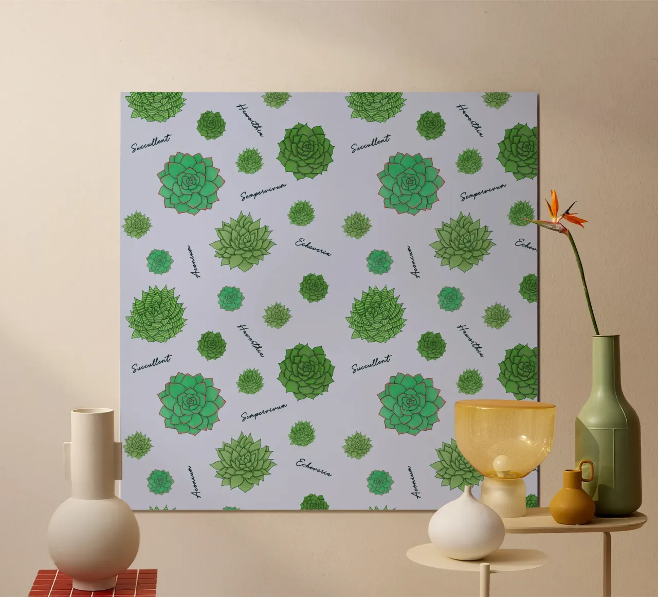 Succulents Pattern poster by Loobs