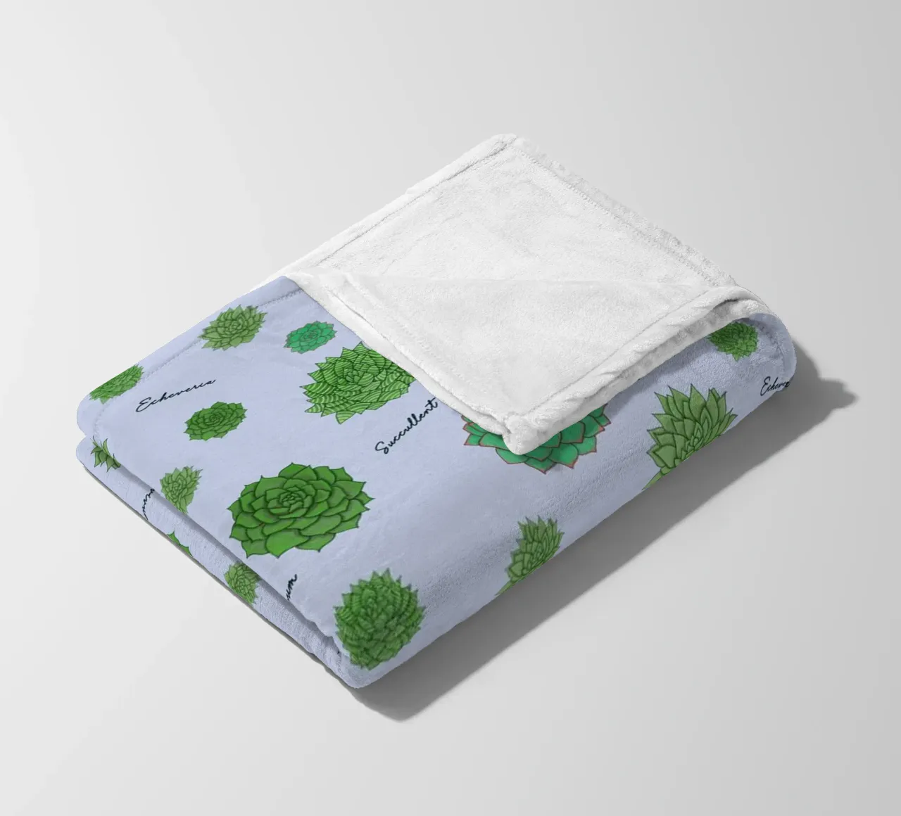 Succulents Pattern fleece blanket by Loobs
