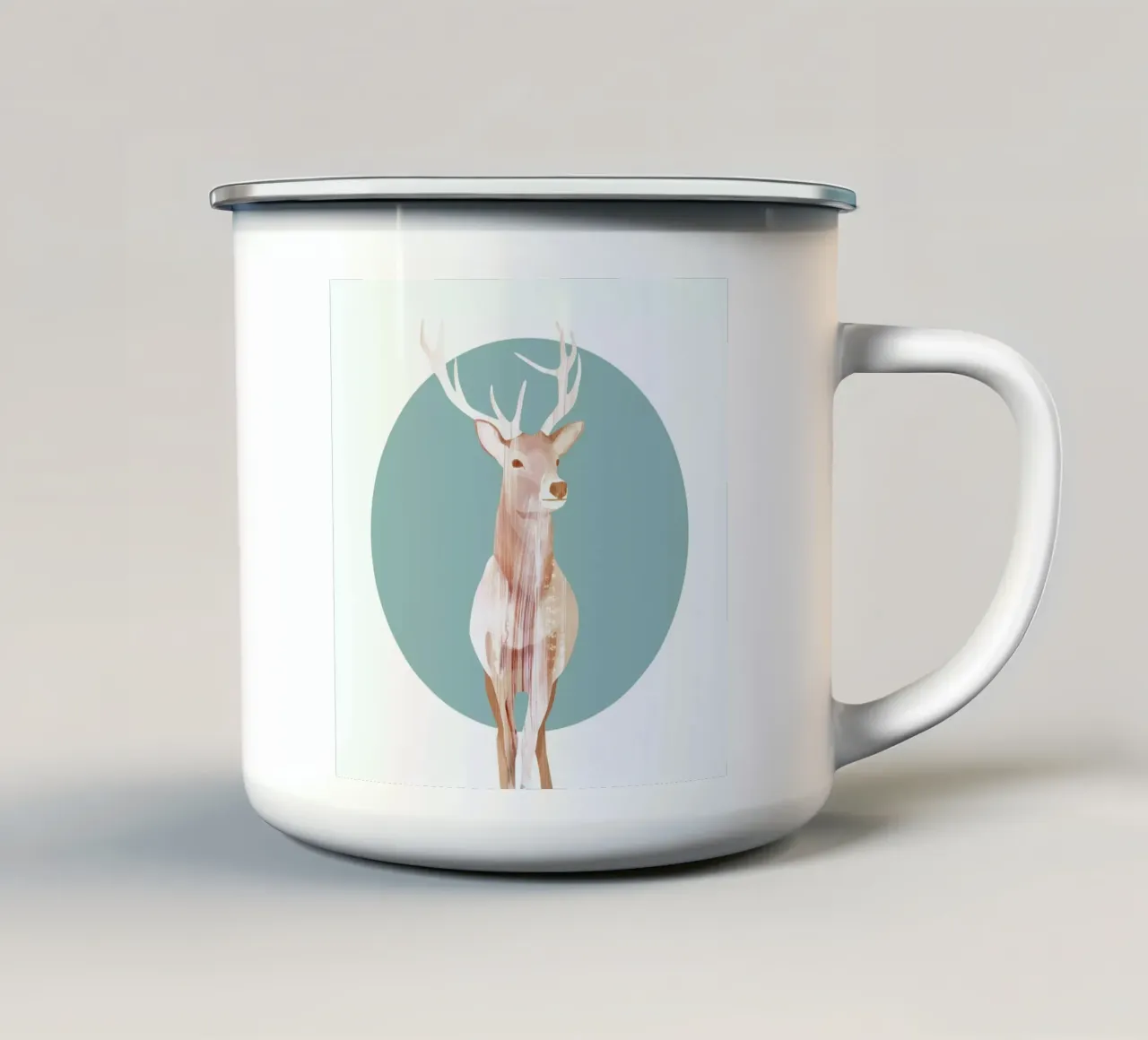 Deer tazza in smalto da Goed Blauw
