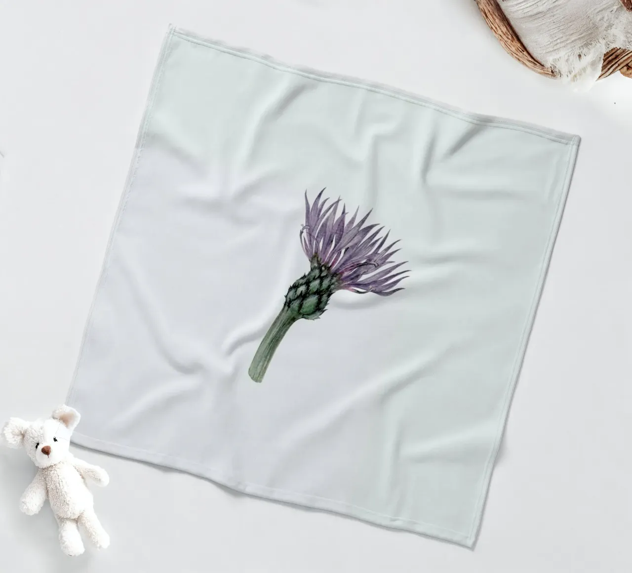 Cornflower fleece blanket by Maria Vdovichenko