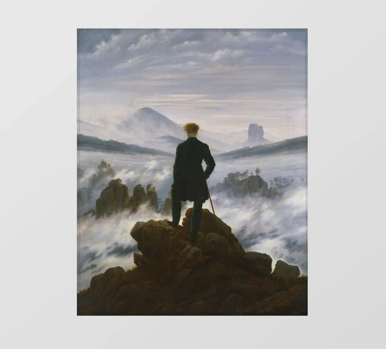 Caspar David Friedrich - Viandante sopra il mare di nebbia pellicola backlit da Timeless Artworks