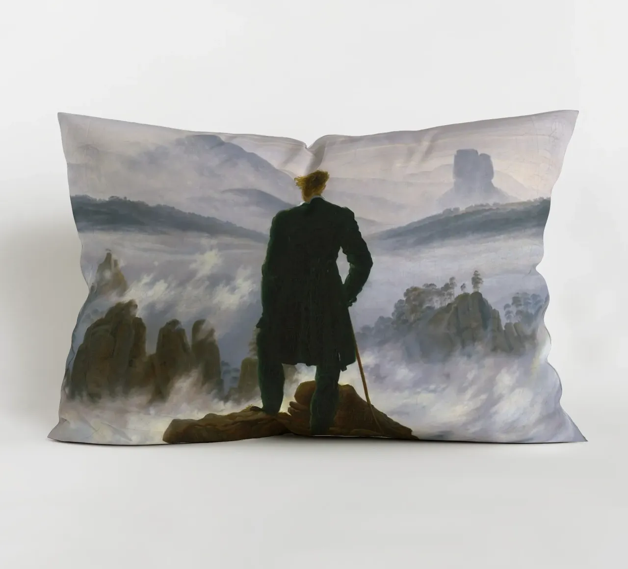 Caspar David Friedrich - Viandante sopra il mare di nebbia cuscino da Timeless Artworks