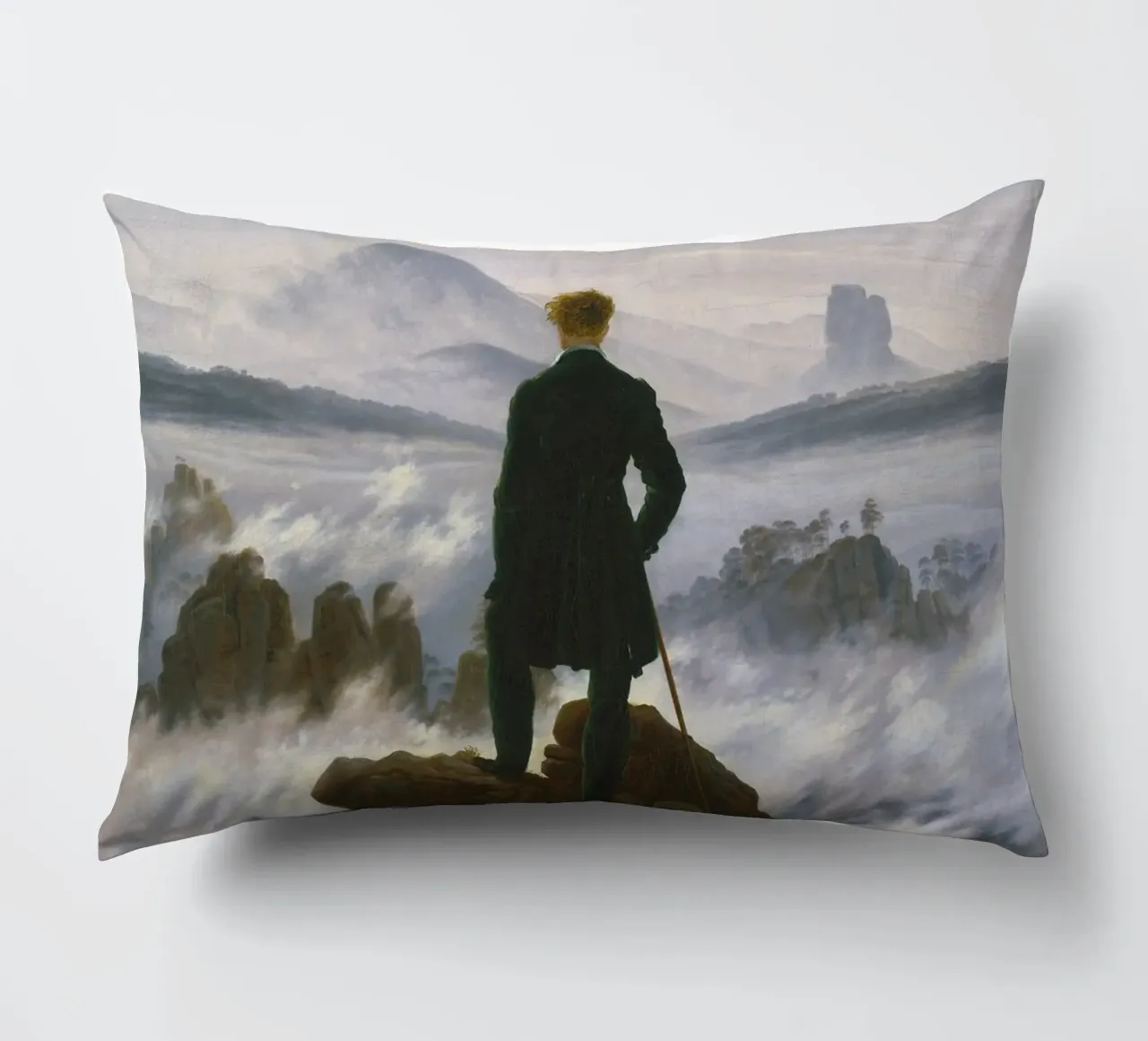 Caspar David Friedrich - Viandante sopra il mare di nebbia cuscino da Timeless Artworks