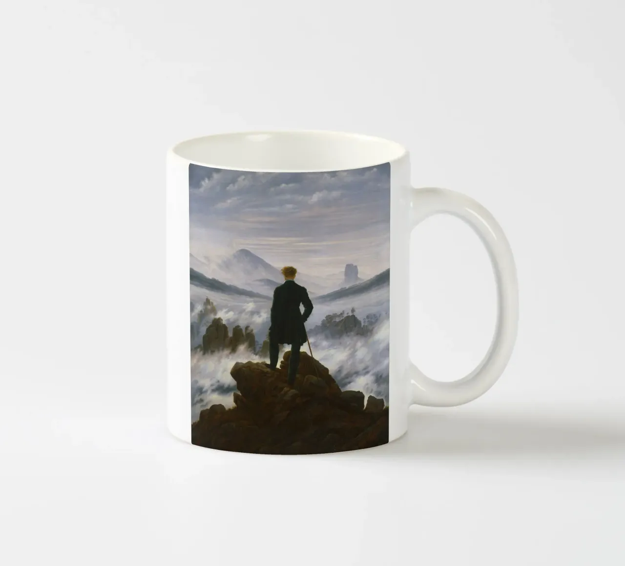 Caspar David Friedrich - Viandante sopra il mare di nebbia tazza in ceramica da Timeless Artworks