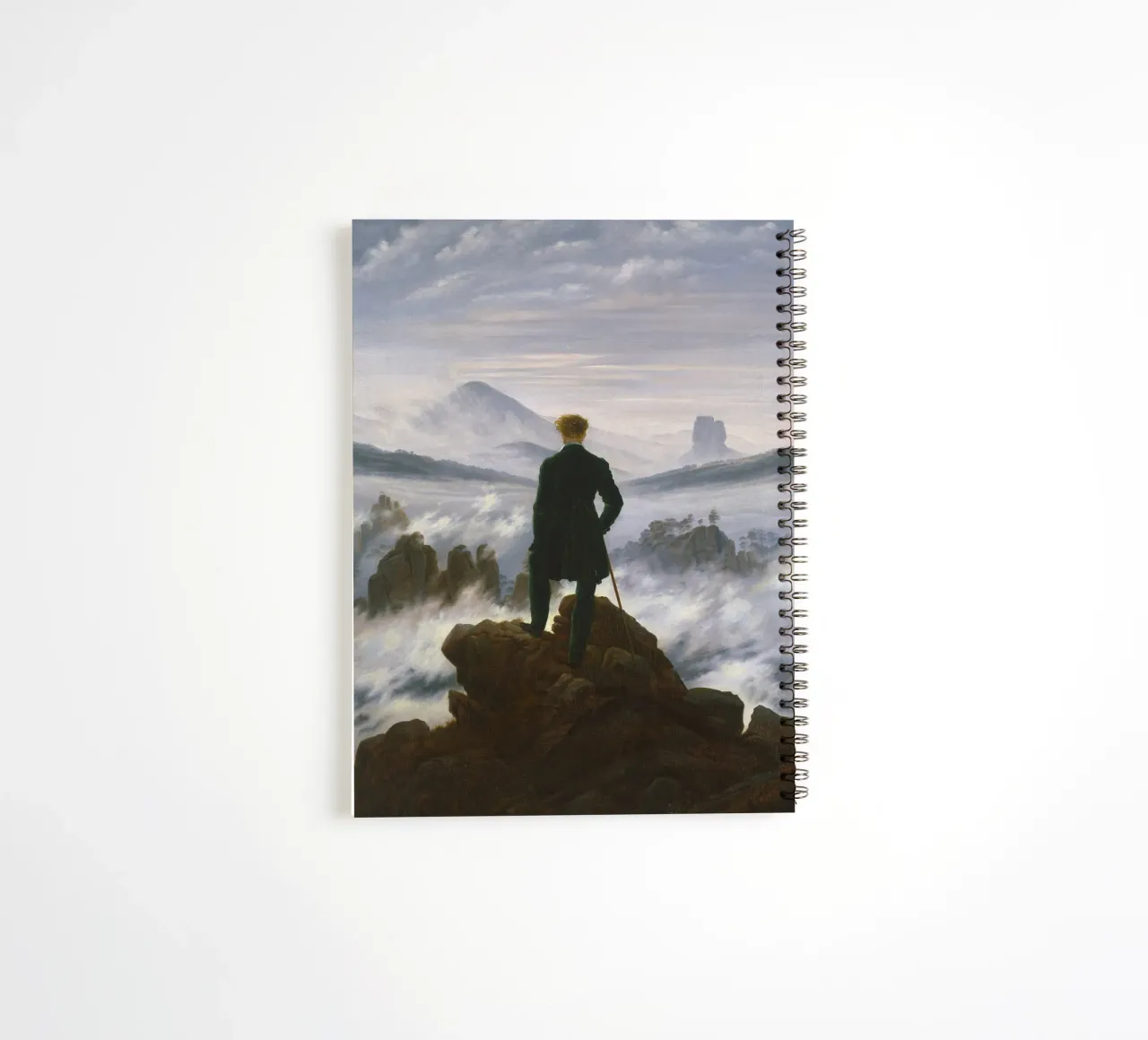 Caspar David Friedrich - Wanderer above the sea of fog spiral notebook by Timeless Artworks