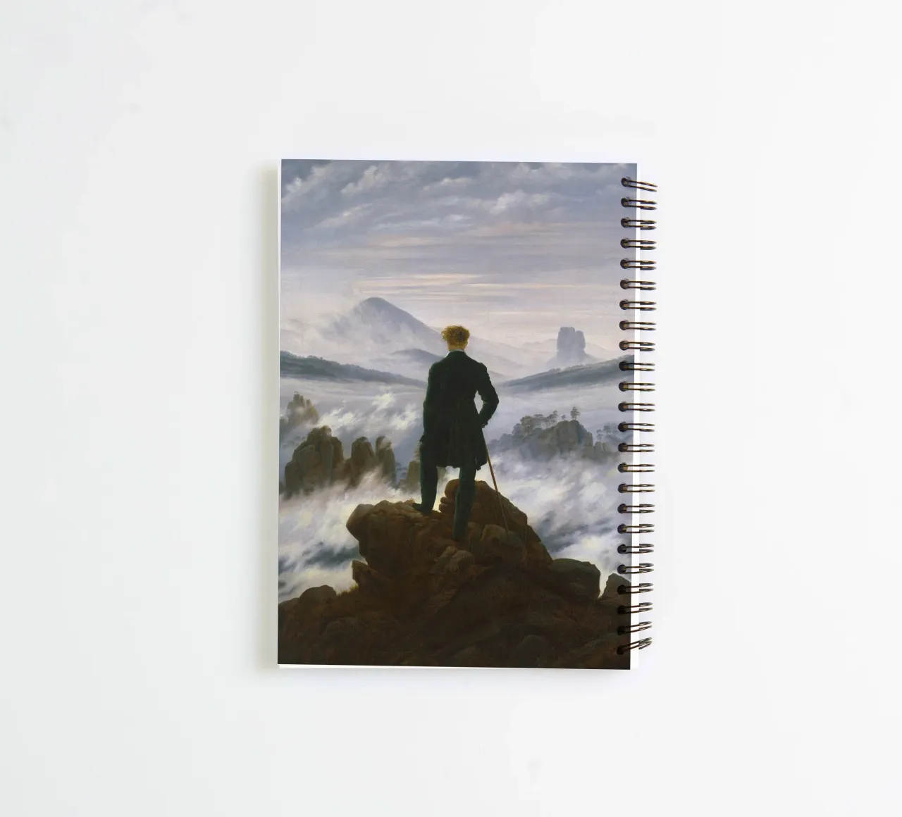 Caspar David Friedrich - Wanderer above the sea of fog spiral notebook by Timeless Artworks