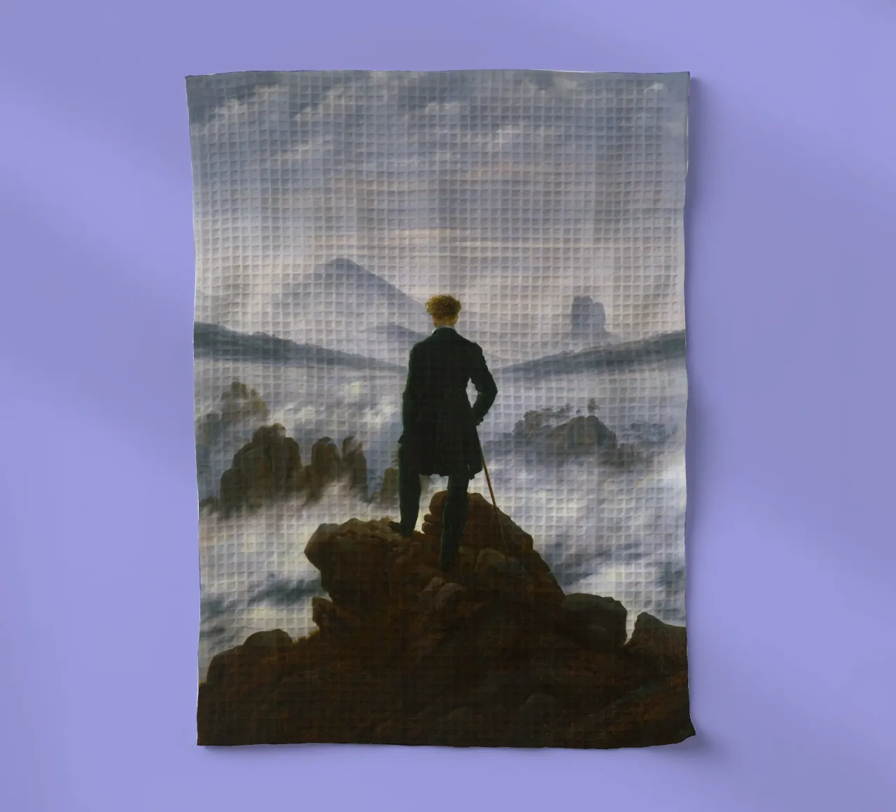 Caspar David Friedrich - Wanderer über dem Nebelmeer Geschirrtuch von Timeless Artworks
