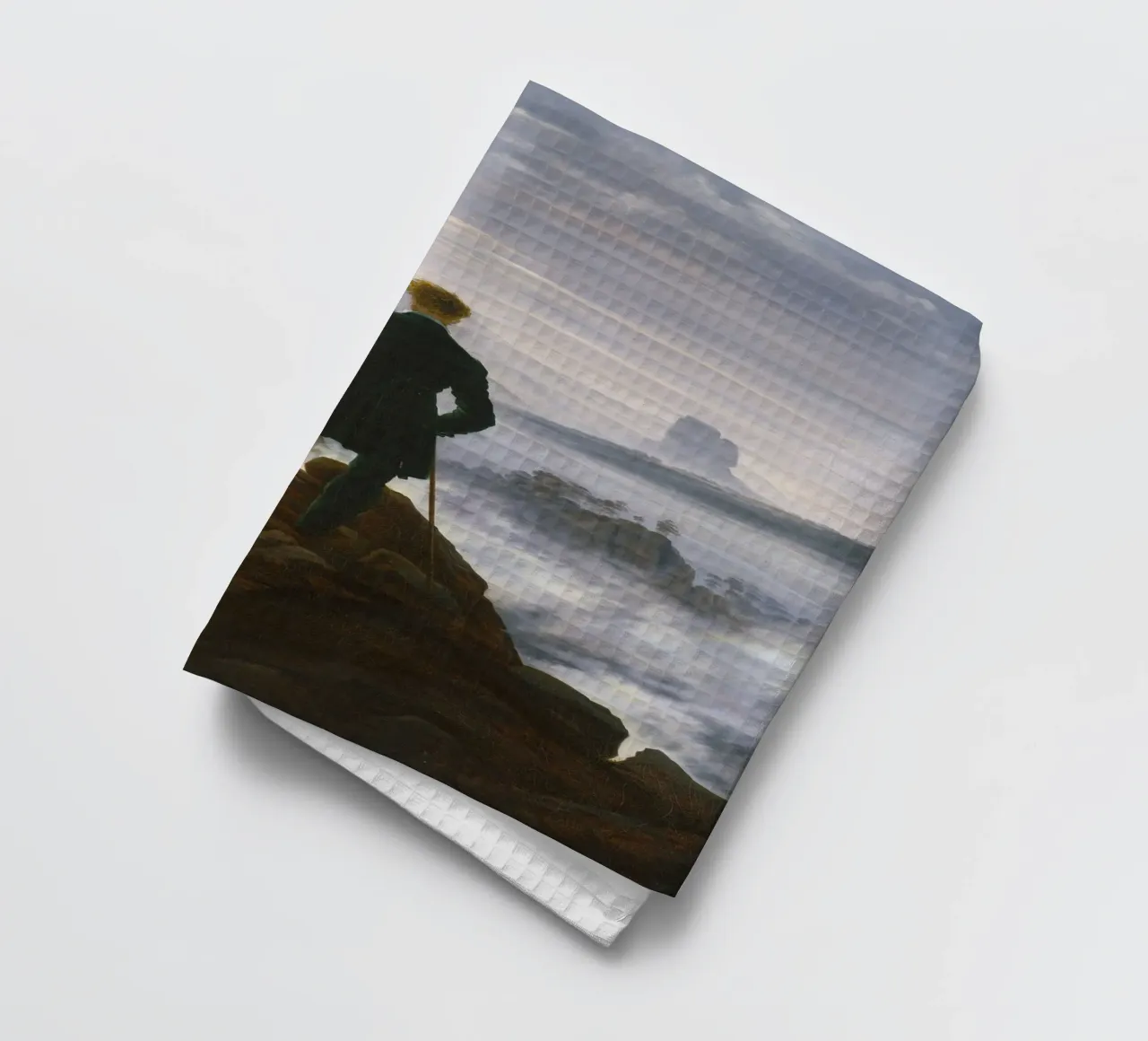 Caspar David Friedrich - Wanderer über dem Nebelmeer Geschirrtuch von Timeless Artworks