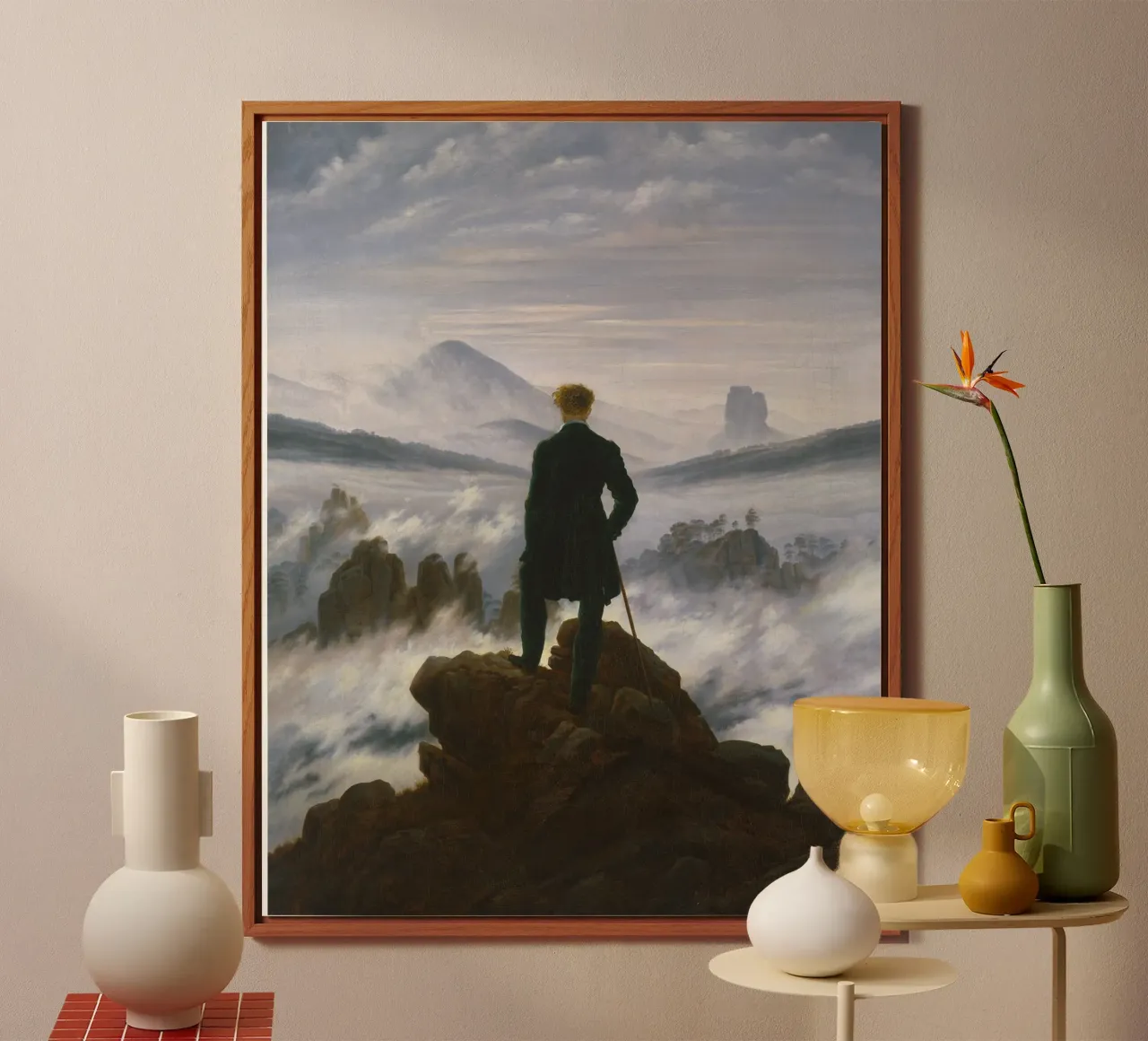 Caspar David Friedrich - Viandante sopra il mare di nebbia alluminio dibond da Timeless Artworks