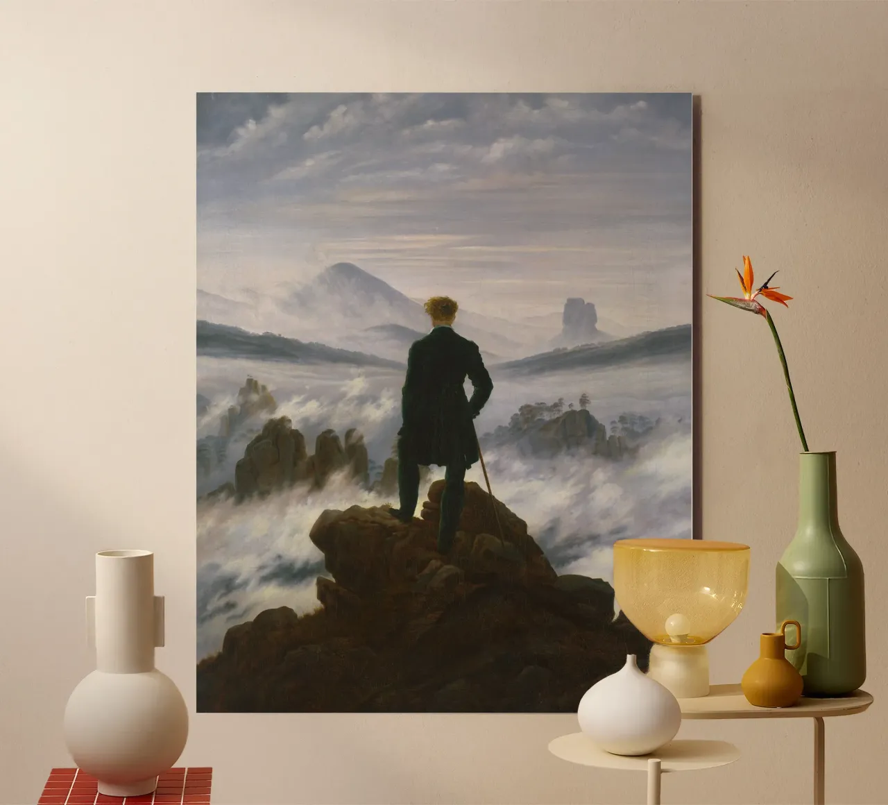 Caspar David Friedrich - Viandante sopra il mare di nebbia alluminio dibond da Timeless Artworks