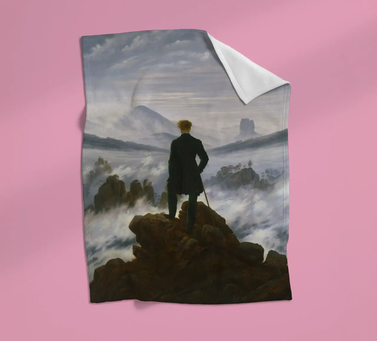 Caspar David Friedrich - Wanderer über dem Nebelmeer Fleecedecke von Timeless Artworks