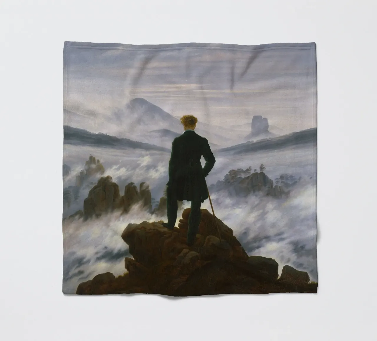 Caspar David Friedrich - Wanderer über dem Nebelmeer Fleecedecke von Timeless Artworks
