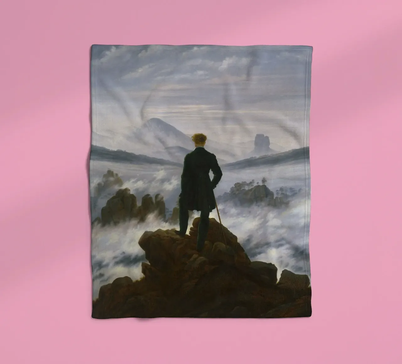 Caspar David Friedrich - Wanderer über dem Nebelmeer Fleecedecke von Timeless Artworks