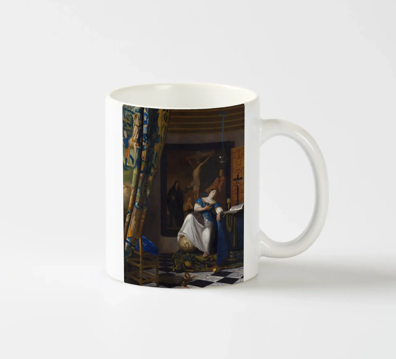 Johannes Vermeer - Allegoria della fede cattolica tazza in ceramica da Timeless Artworks
