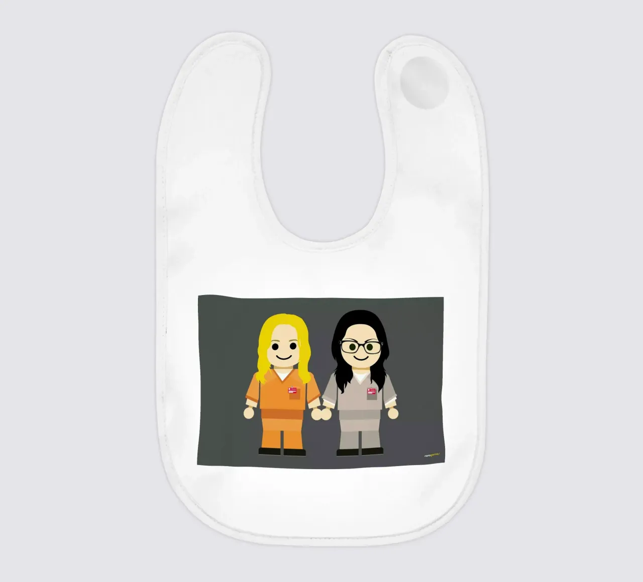 Piper and Alex Toy baby bib by Rafa Gomes