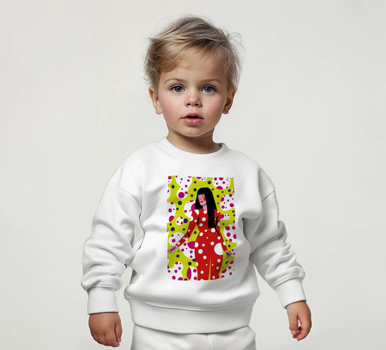 Kusama Print felpa neonato da Mariery Young