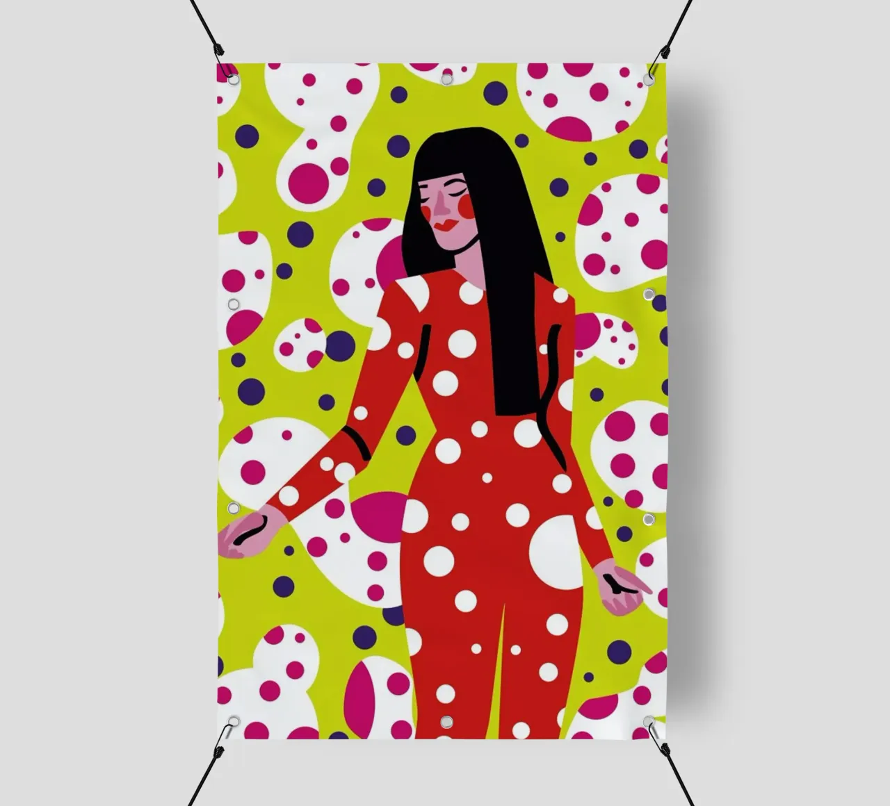 Kusama Print telo in pvc da Mariery Young