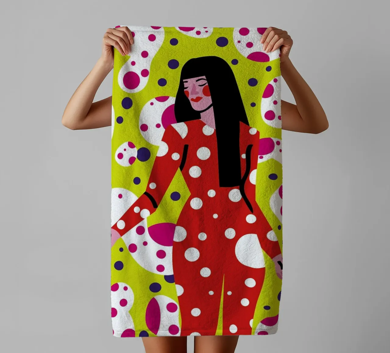 Kusama Print asciugamano da bagno da Mariery Young