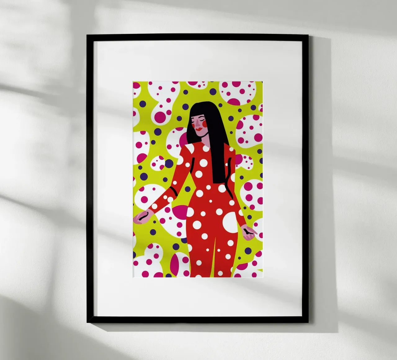 Kusama Print poster con telaio in plastica da Mariery Young