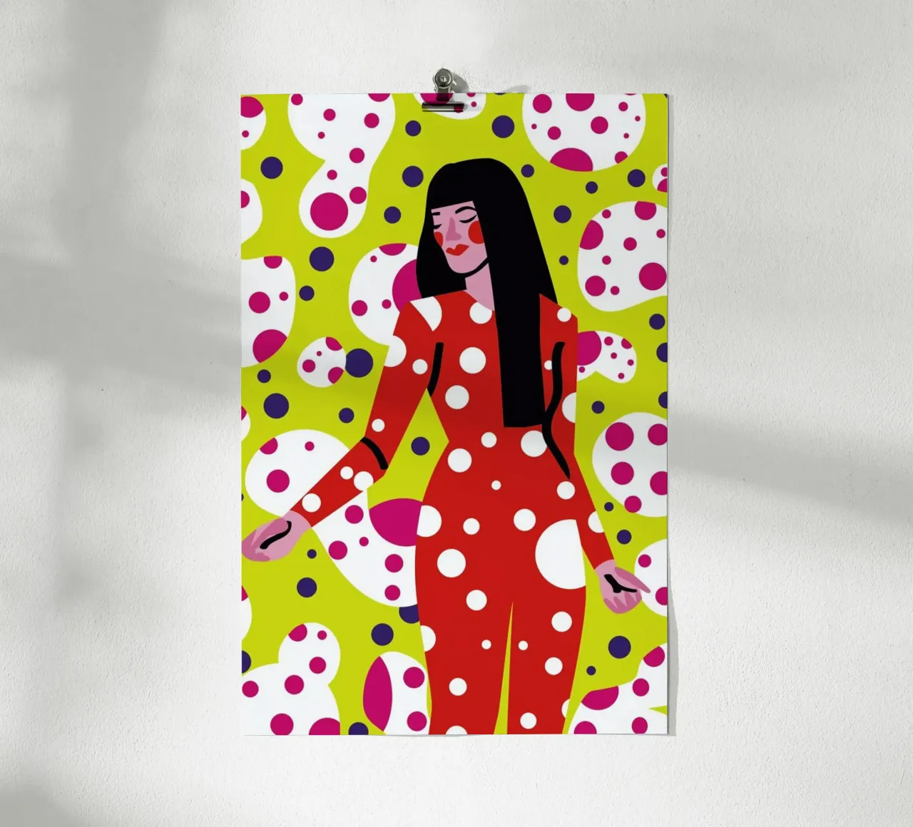 Kusama Print poster con telaio in plastica da Mariery Young