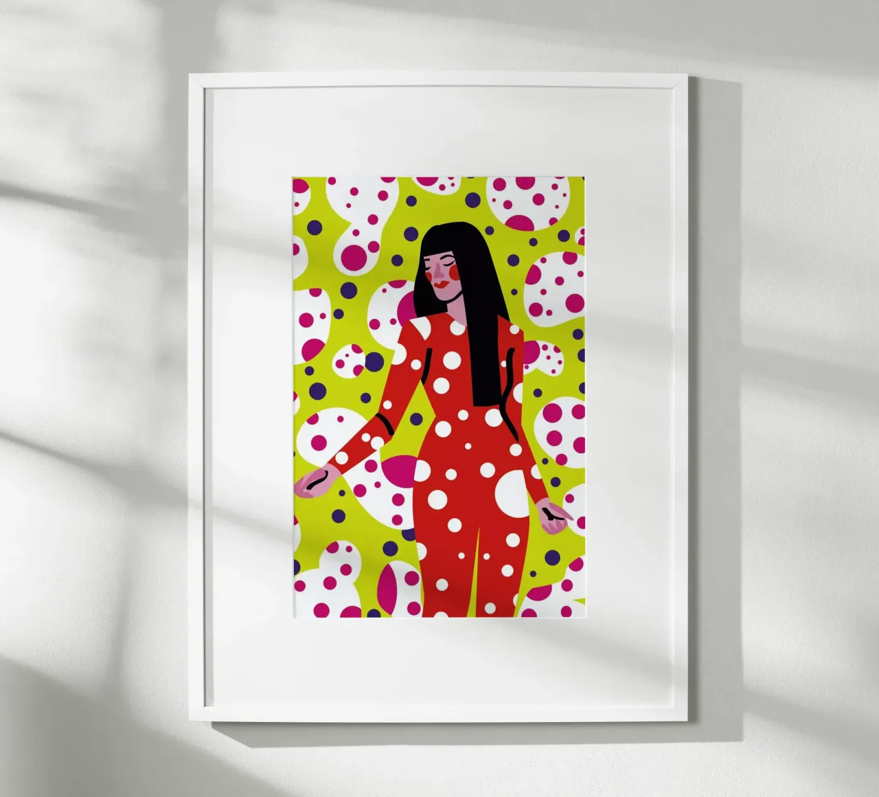 Kusama Print poster con telaio in plastica da Mariery Young