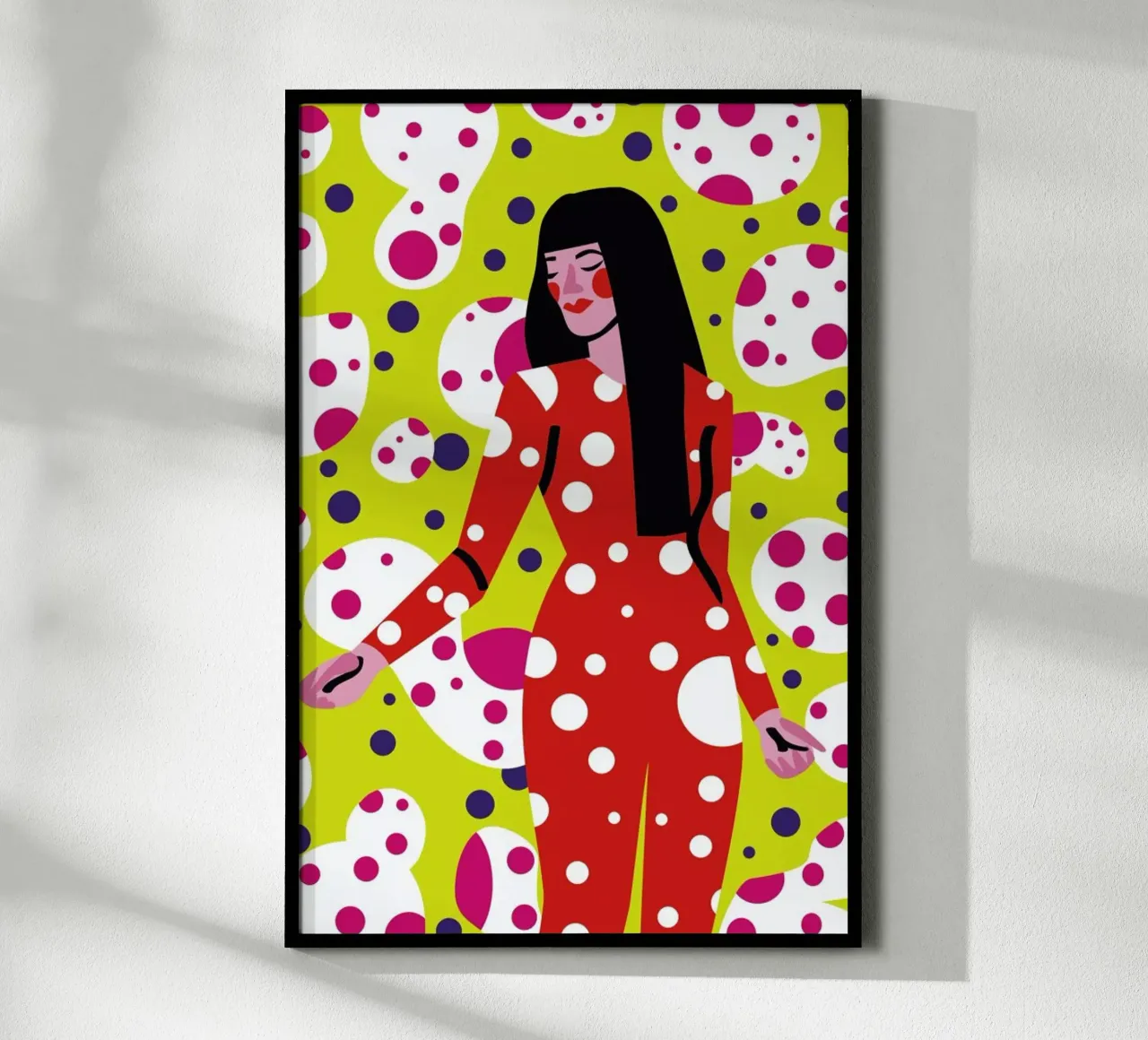 Kusama Print poster con telaio in plastica da Mariery Young